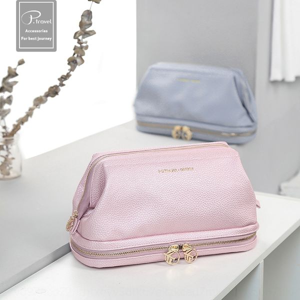 

p.travel korean pu storage litchi pattern wash bag cosmetics storage bag waterproof ins wind