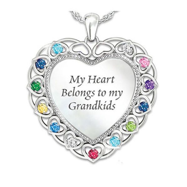 

fashion heart necklace for women rainbow zircon necklace silver color statement wedding jewelry gifts for ladies