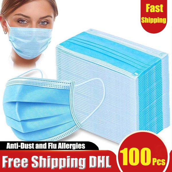 

face mouth masks 3 layers dustproof facial protective cover masks anti-dust disposable salon earloop against droplet mouth mask party masks