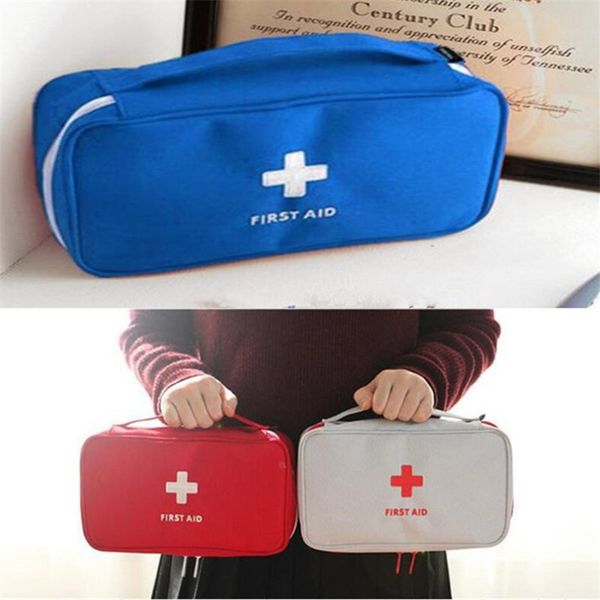 

empty first aid kit portable family medicine storage bags home office survival medical pouches outdoor travel emergency rescue box, Black