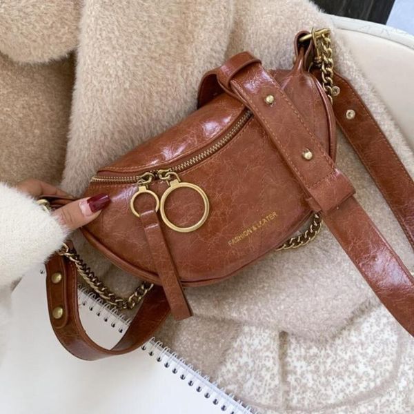

new women crossbody bag fashion pu leather shoulder bag for female letter handbag designer vintage folds messenger