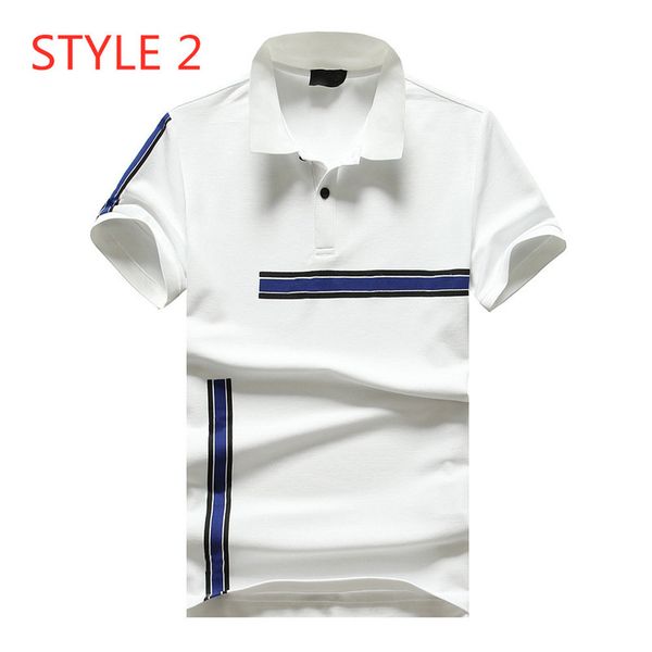 

2020 spring summer new tide brand little monster double f striped printing loose men's business casual polo shirt short sleeve, White;black