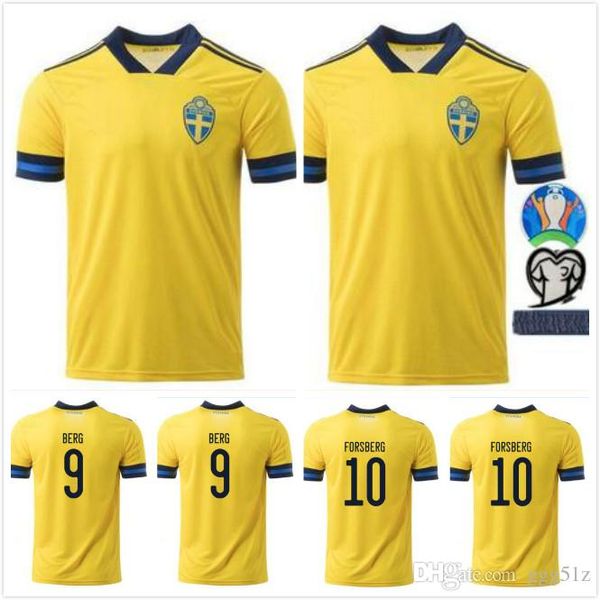 

2020 sweden soccer jerseys larsson forsberg futbol camisetas 2020 shirt man kids kit maillot maglia trikot jerseys, Black;yellow