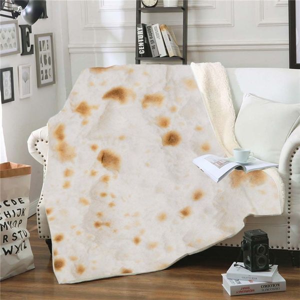 

2019 new fashion tortilla burrito design blanket soft warm fleece fabric sofa bedding throw blanket sheet 130*150/150*200cm