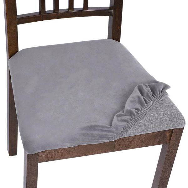 Non Slip Silver Velvet Sofa Seat Cushion Solid Color Seat Pad
