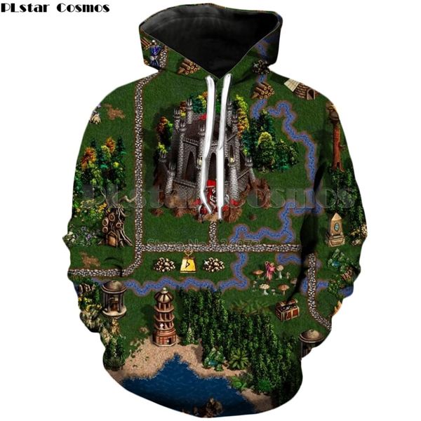 

plstar cosmos drop shipping 2018 new fashion hoodies classic game heroes of might & magic print 3d men/women casual sweatshirt, Black
