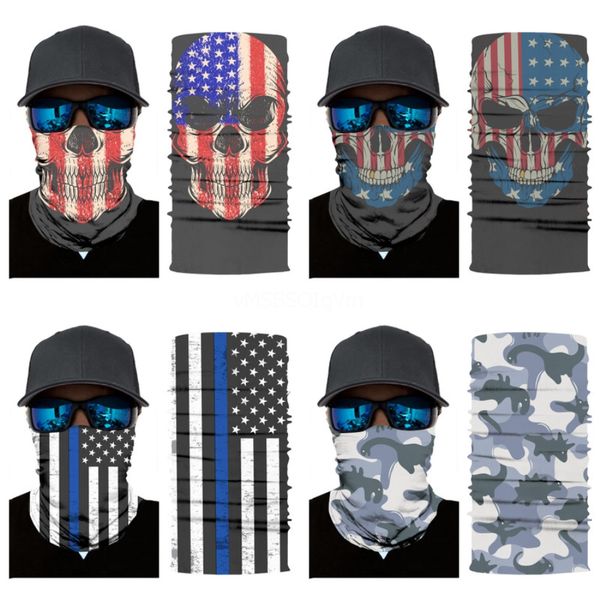 

mcx4u new wholesale skull scarf seamless versatile magic skull outdoor face mask skull scarf cycling riding masks halloween neckerchief w#75, Blue;black