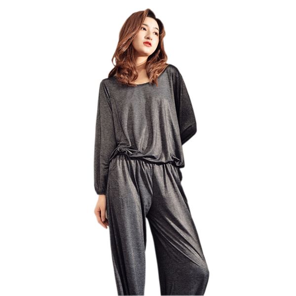 

yomrzl a815 new arrival spring and autumn women's pajama set back sleep set indoor clothes, Blue;gray