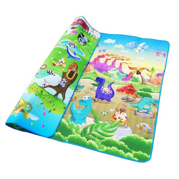 

cartoon baby play mat 0.5cm thick crawling mat double print baby carpet rug zoo car+dinosaur developing mat for children play