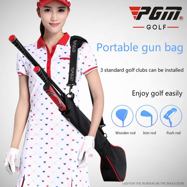 

pgm portable lightweight golf clubs carry bag with three clubs mini nylon golf accessories bag cover