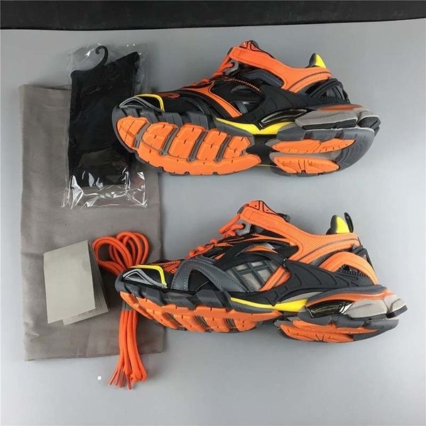 

4 0 updated paris . track triple s clunky designer orange black mens women running sport sneakers casual outdoor shoes