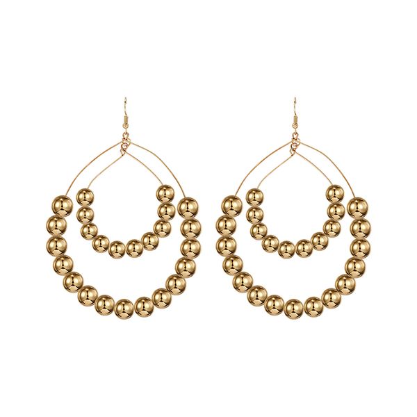 

металлический шар преувеличен большой круг кольцо серьги женский темперамент личности дикие серьги серьги ювелирные изделия, Silver