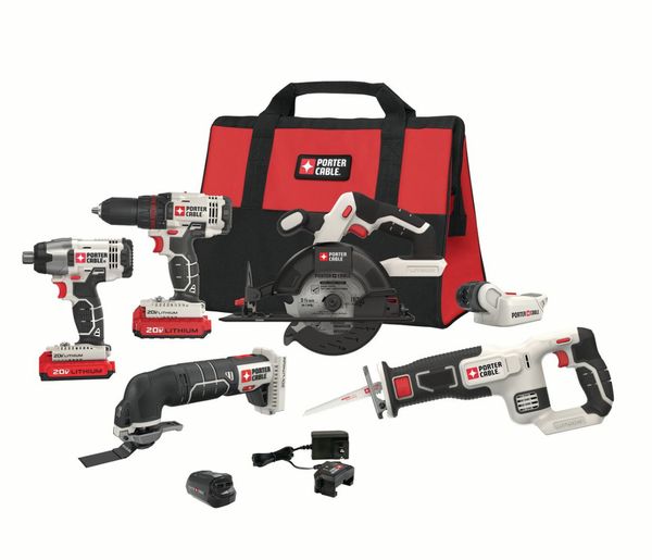 

Porter cable 20 v 6 tool lithium ion new cordle combo kt