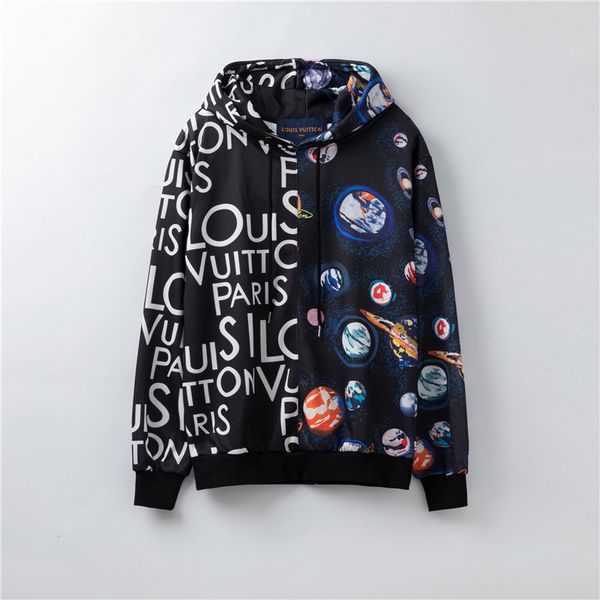 

дизайнер мужчины женщины luxury толстовки новый хип-хоп марка hoodie осень с длинным рукавом мужская толстовка сращивания стиль мужские свит, Black