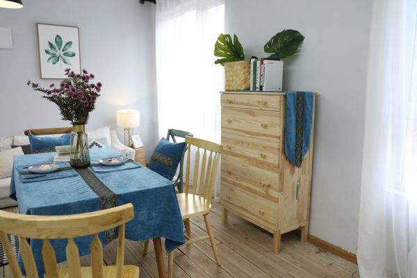 

nordic классической высокого класса скатерти чай ткань вышивка синий двухсторонний бархат толстый прямоугольный стол ткань