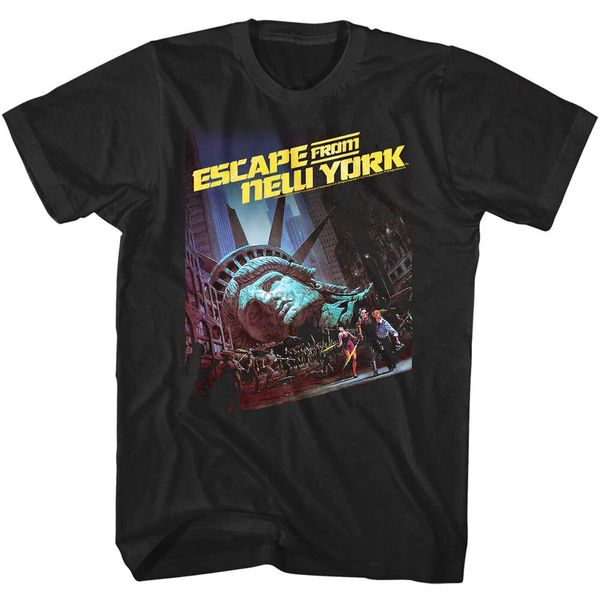 

official escape from mens t shirt running kurt russell, White;black