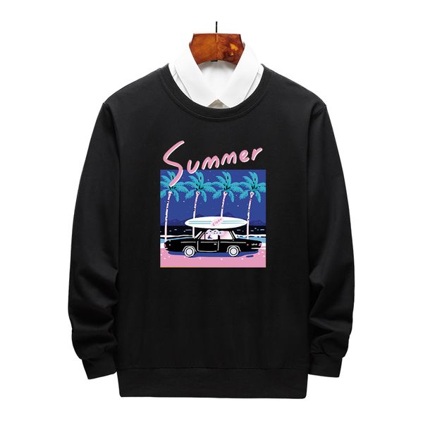 

mens and womens designer sweatshirt fashion trand boys solid color womens cartoon print clothes youth print clothing 2019 winter new, Black