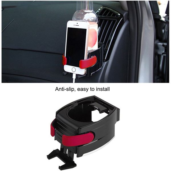 

2 in 1 smart car drinks holder bottle cup water air vent phone mount with anti-slip base for bottle of diameter within 7.2cm