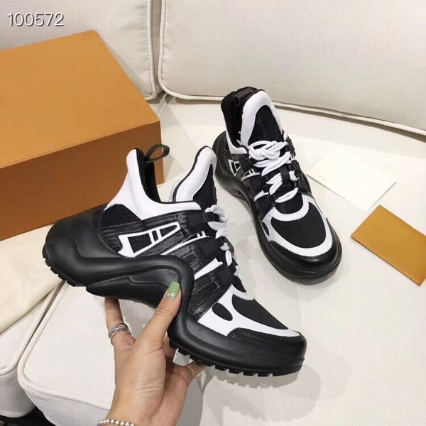 

archlight sneaker men designer shoes women casual shoes luxury leather mesh patchwork sneaker ankle low cut casual shoes quality, Black