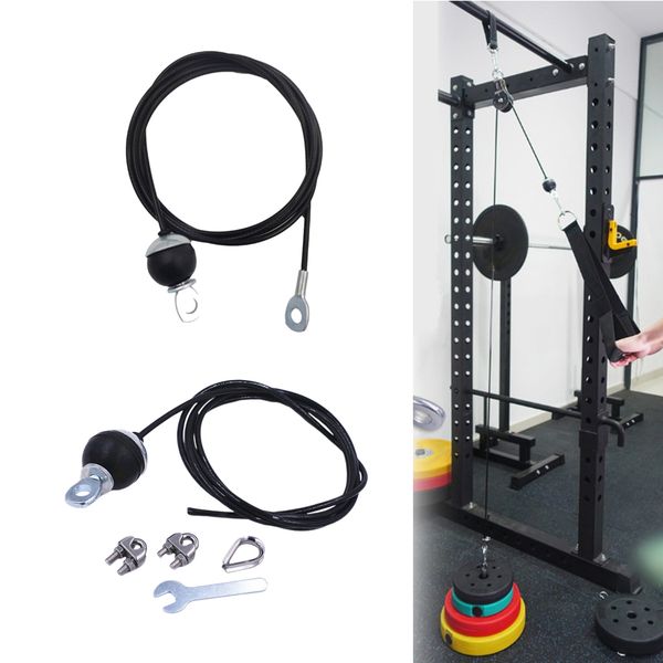 

2 set 5mm 2m fitness diy pulley cable system for biceps back arm strength