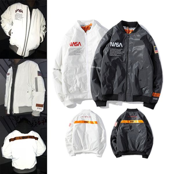 

новый пилот полета наса мужской дизайнер цапля куртки бомбардировщик ma1 бомбардировщик куртка ветровка престон бейсбол военная секция куртк, Black;brown