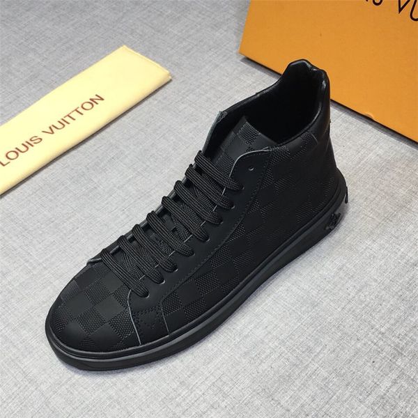 

20fw men fashion sneakers luxury trend men casual shoes light breathable non-slip high men shoes flats shoes, Black