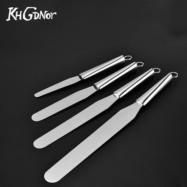 

khgdnor stainless steel 4' 6' 8' 10' 12' cake butter cream spatula baking decoration cake smoother pastry tools