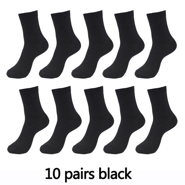 10 par/lote de calcetines de fibra de bambú para hombre, desodorante transpirable de negocios, compresión para hombre de talla grande