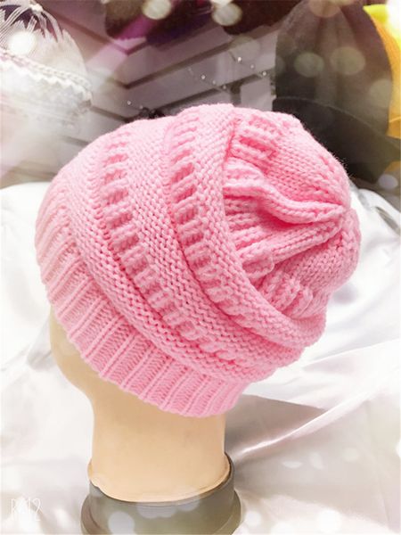 

dhl 36 colors fashion women hat fall winter hats knitting beanie girls caps warm hats ponytail or not, Yellow