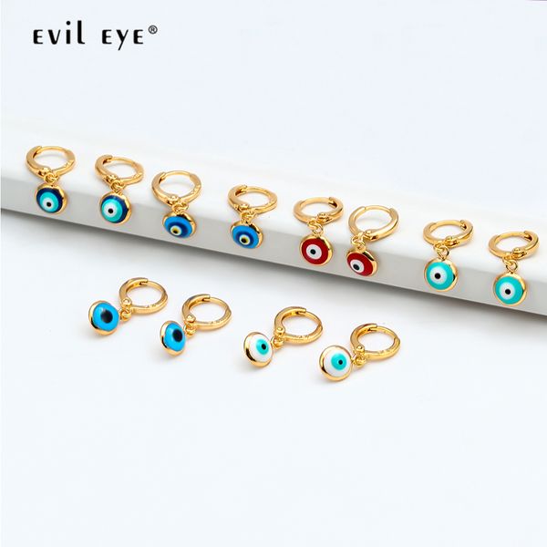 

evil eye drop earrings gold color copper hanging red blue turkish eye dangle earrings fashion jewelry for women ladies ey6456, Silver