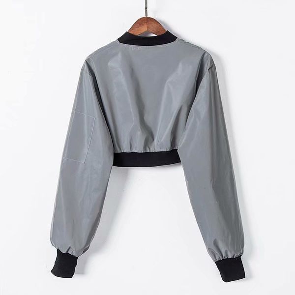 

spring new style europe and america women's dress-style short slim fit zipper jacket w2086, Black;brown