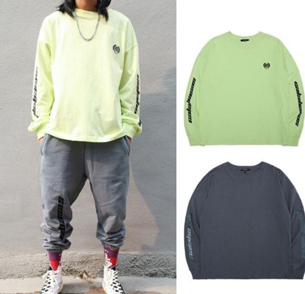 

2018 kanye west calabasas season 6 t-shirt for men women new hip hop streetwear green black long sleeve cotton tees zyh0414