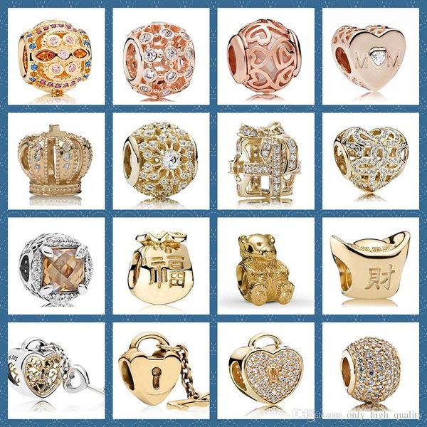 

100% pure silver 925 original model jewelry 1:1 gold crown heart block bright sun mother source jewelry, Black