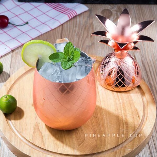 

pineapple mule mugs metal beer copper mug stainless steel cup cocktail cup drinking bar tool h050