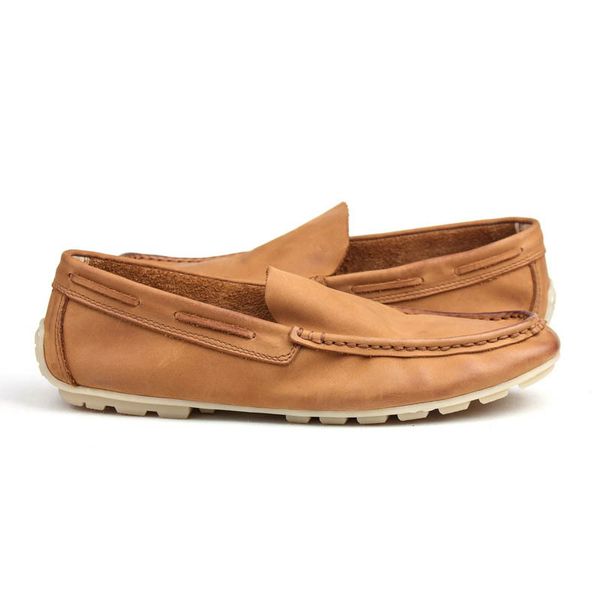 

2020 new fashion slip on genuine leather loafer autumn men retro casual shoes male low heel sepatu pria schuhe herren gray brown, Black