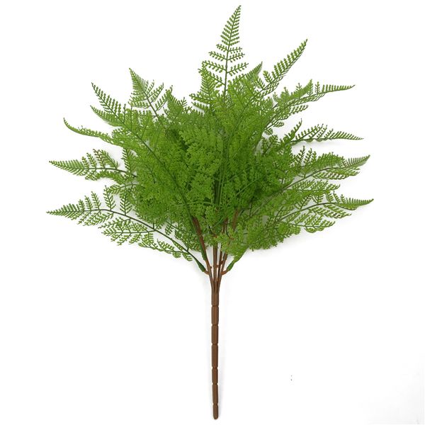 

artificial green fern grass 17 persian leaves fake plants wall hanging soft plastic leaf bonsai home garden wedding decoration