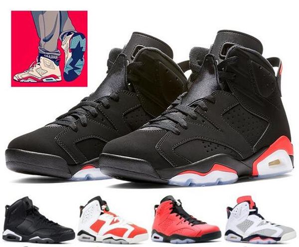 

2019 black infrared 6 6s basketball shoes mens tinker hatfield slam dunk carmine oreo cny unc designer sneakers us 7-13
