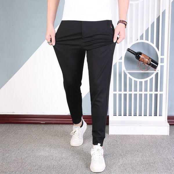 

2020 explosion elasticated pants loose drawstring slim fit casual sweat pants men fashion long solid color pants men trousers me
