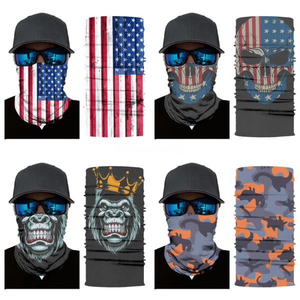 

bsujd gridoutdoor seamless versatile magic skull masks face halloween skull scarf cycling riding skull scarf warm neckerchief mask costum#31, Blue;black