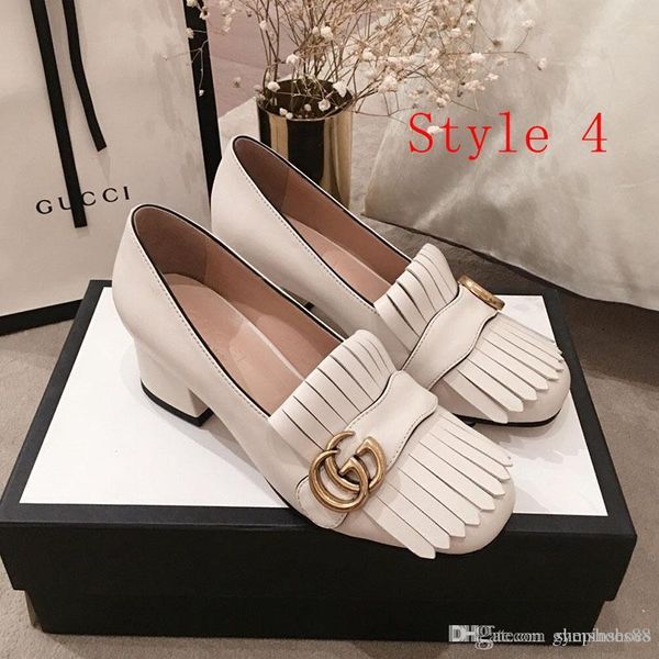 

luxury womens fashion tassel real leather single shoes 2.5cm women shoes high heels with box size34-41, Black