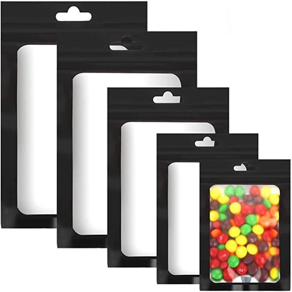 

100 pieces self sealing storage bags resealable aluminum foil pouch bags smell proof food storage bags pouch for food cookies storage bag