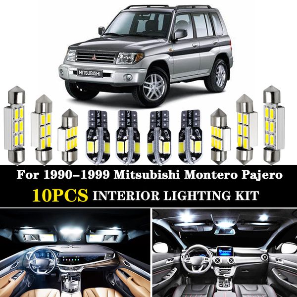 

10pcs canbus white car led bulbs interior lights package kit for 1990-1999 mitsubishi montero v31 v32 v33 pajero