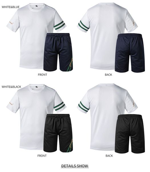 

mens designer tracksuits summer men's short sleeve two piece set casual suit sportswear brand short-sleeved shorts, Gray