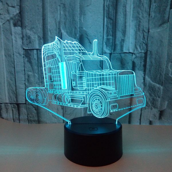 

new truck 3d nightlight colorful touch led visual led night light gift atmosphere 3d visual stereo table lamp