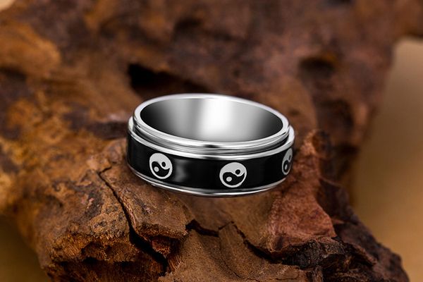 

personal collection zhimu ornaments taoist taiji s925 pure silver fish ring