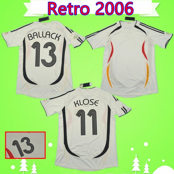 

Retro occer jer ey klo e vintage 2014 chwein teiger football hirt home white germany neuville cami eta fring v podol ki hanke maillot