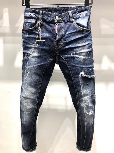 

мода мужские джинсы мужские тонкий повседневные брюки эластичные брюки светло-синий fit сыпучие хлопок denim brand jeans мужской # 0511, Blue