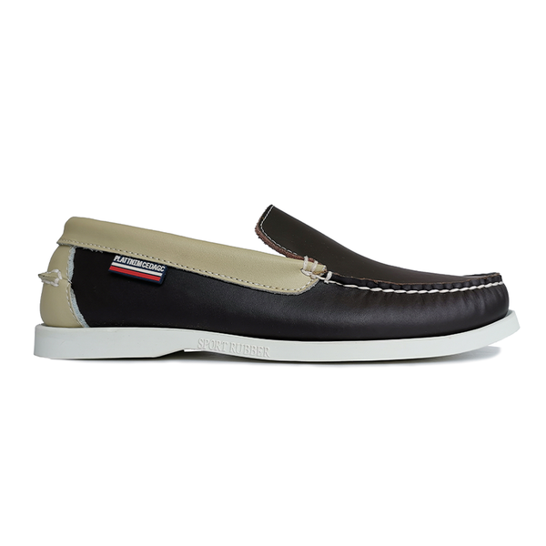 

stylish cow leather cover rubber sole sleeper loafers shoes, Black
