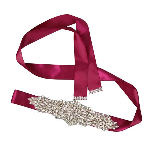 

wedding dress rhinestone crystal belt sash for bride bridesmaid, White