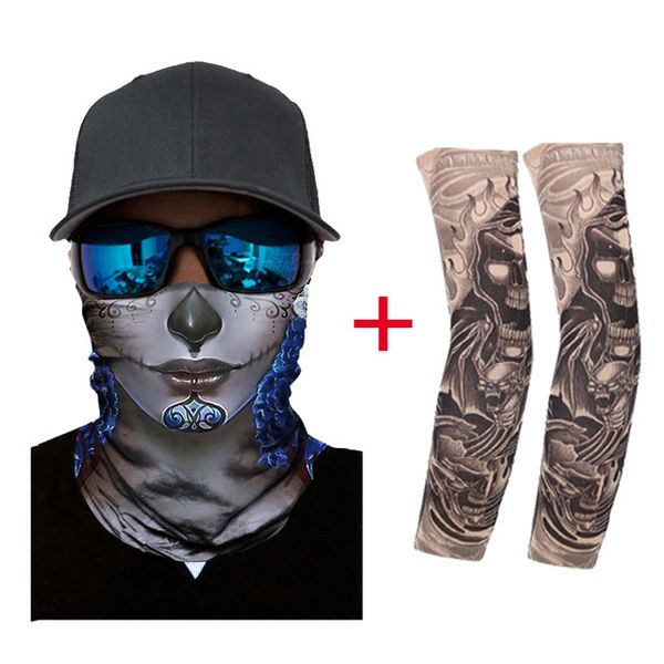 

головной платок пиратская шляпа маска поддельные татуировки рука набор балаклава шляпа ужас маска маска